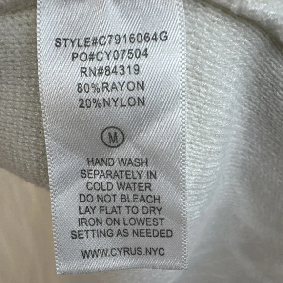 Cyrus Ivory Open Front Cardigan Womens M Button Cuff Lightweight Sweater - Picture 7 of 7